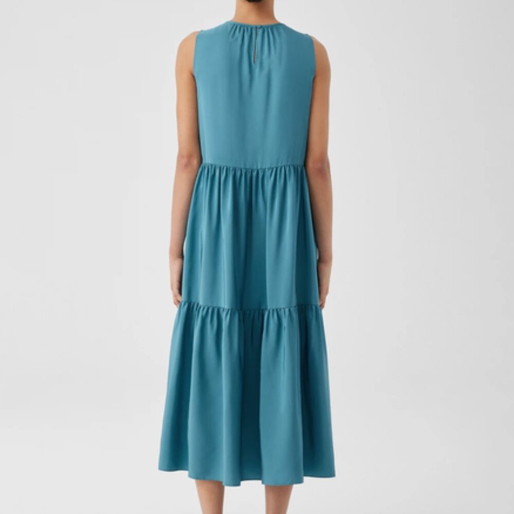 NWT Eileen Fisher River Washed Silk Tiered Dress - Picture 3 of 7